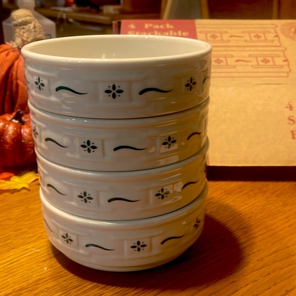 Longaberger pottery stackable bowls - Picture 2 of 4